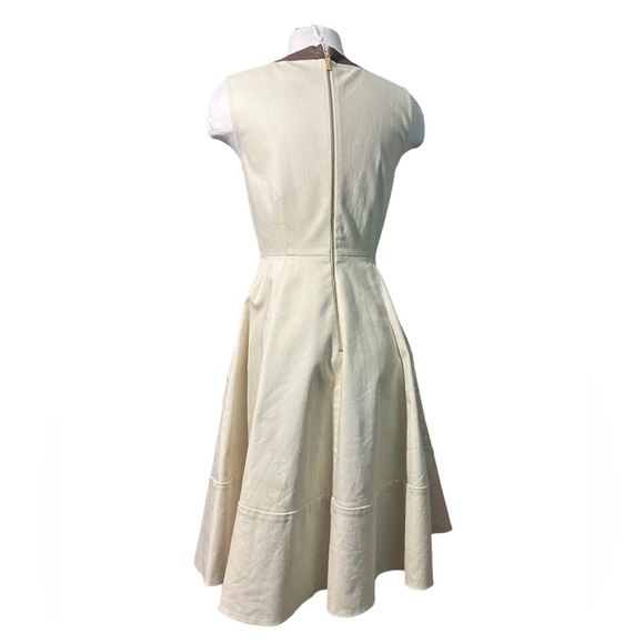 Kate Spade Havana Leather Triim Dress A-Line Size 4 - Picture 7 of 10